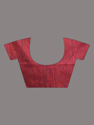Mustard cotton soft saree with contrast magenta pallu 5