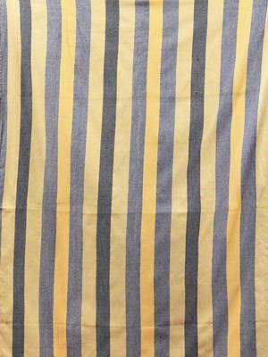 Yellow cotton soft saree with stripe pallu 4