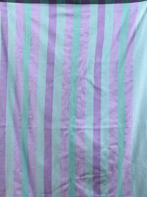 Sea green cotton soft saree with stripe pallu 4