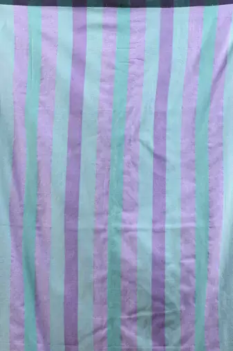 Sea green cotton soft saree with stripe pallu