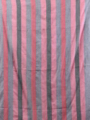 Grey cotton soft saree with stripe pallu 4