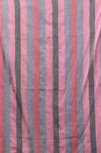 Grey cotton soft saree with stripe pallu