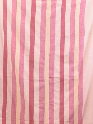 Cream cotton soft saree with stripe pallu 4