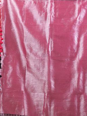 Pink shimmer tissue saree with nakshi borders 4