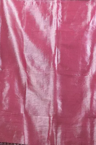 Pink shimmer tissue saree with nakshi borders
