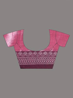 Pink shimmer tissue saree with nakshi borders 5