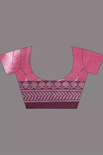 Pink shimmer tissue saree with nakshi borders