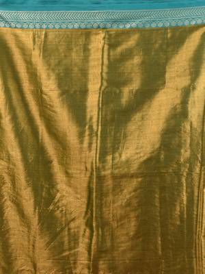 Sap green shimmer tissue saree with nakshi borders 4