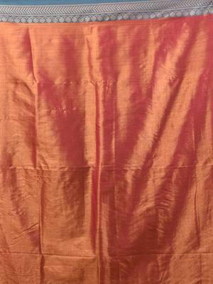 Red shimmer tissue saree with nakshi borders 4
