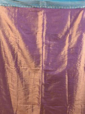 Violet shimmer tissue saree with nakshi borders 4