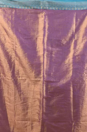 Violet shimmer tissue saree with nakshi borders