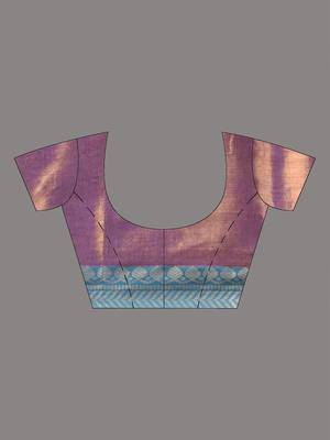 Violet shimmer tissue saree with nakshi borders 5