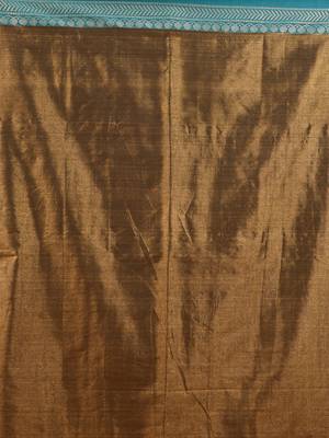 Copper shimmer tissue saree with nakshi borders 4
