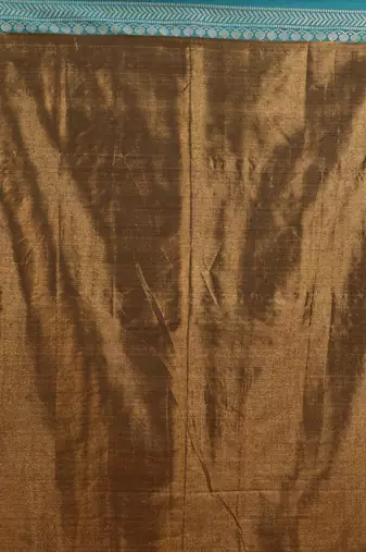 Copper shimmer tissue saree with nakshi borders