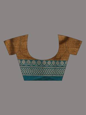Copper shimmer tissue saree with nakshi borders 5
