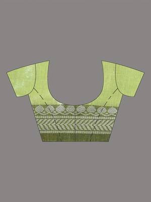 Light green shimmer tissue saree with nakshi borders 5