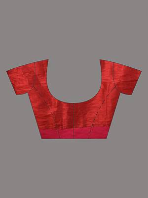 Red stripe pattern tissue saree with sequin work 5