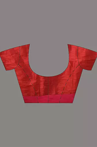 Red stripe pattern tissue saree with sequin work