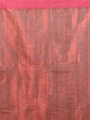 Beige stripe pattern tissue saree with sequin work 4