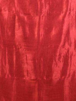 Red shimmer tissue saree with gota patti borders 4