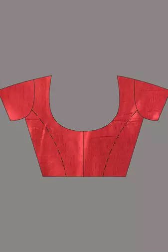 Red shimmer tissue saree with gota patti borders