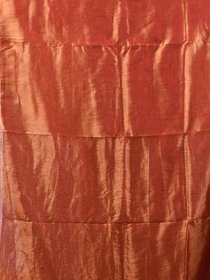 Red shimmer tissue saree with gota patti borders 4
