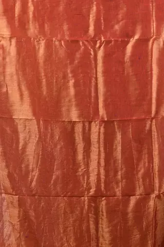 Red shimmer tissue saree with gota patti borders