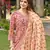 Women pink rayon blend floral printed straight kurta trouser and dupatta