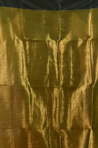 Sap green shimmer tissue saree with gota patti borders