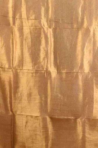 Beige shimmer tissue saree with gota patti borders