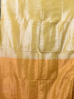 Yellow shimmer tissue saree with gota patti borders 4