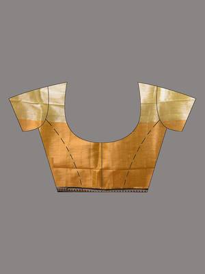 Yellow shimmer tissue saree with gota patti borders 5