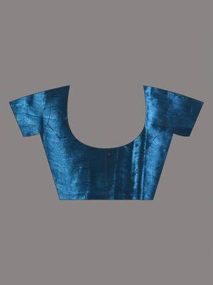 Sapphire blue shimmer tissue saree with gota patti borders 5
