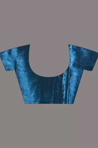 Sapphire blue shimmer tissue saree with gota patti borders