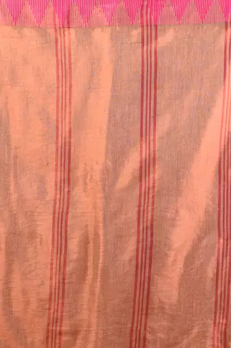 Beige tissue soft saree with temple borders