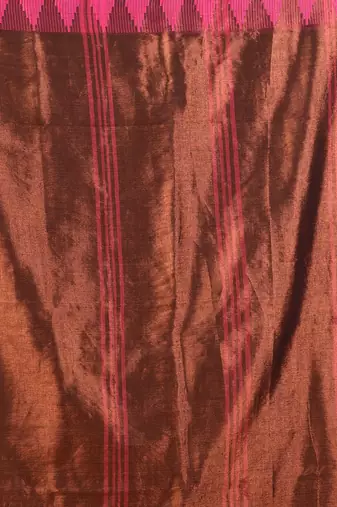 Copper tissue soft saree with temple borders
