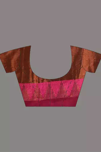 Copper tissue soft saree with temple borders