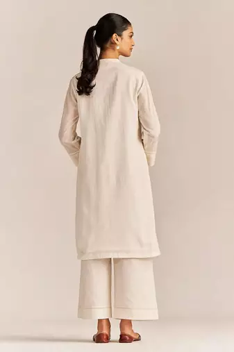 Off-white mal chikankari embroidery co-ord set