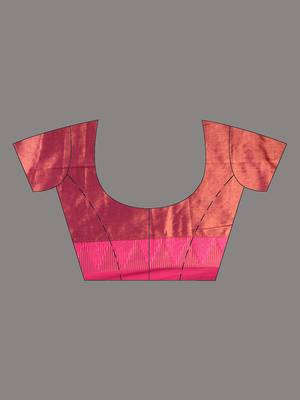 Pink tissue soft saree with temple borders 5