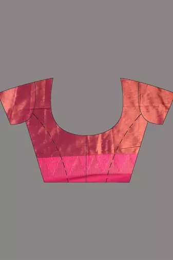 Pink tissue soft saree with temple borders