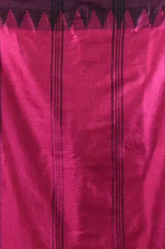 Pink tissue soft saree with temple borders