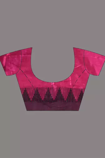 Pink tissue soft saree with temple borders