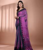Purple tissue soft saree with temple borders