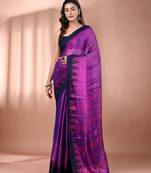 Purple tissue soft saree with temple borders