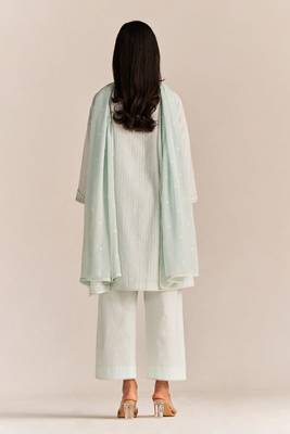 Soothing sea woven cotton kurta set 5