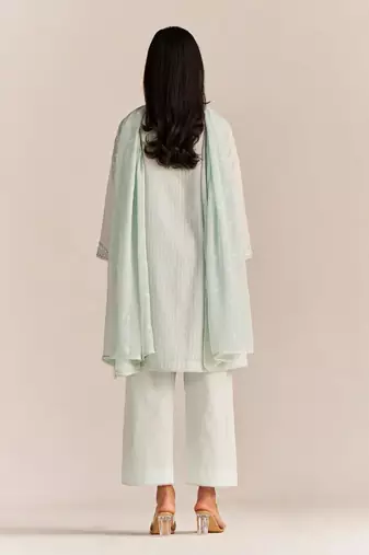 Soothing sea woven cotton kurta set