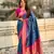 Blue patola silk blend weaving ikkat meenakari saree