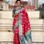 Red faux banarasi silk blend weaving meenakari saree
