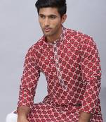Maroon  embroidered kurta pyjama set