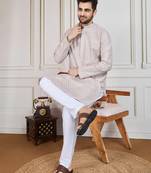 Beige chikankari kurta